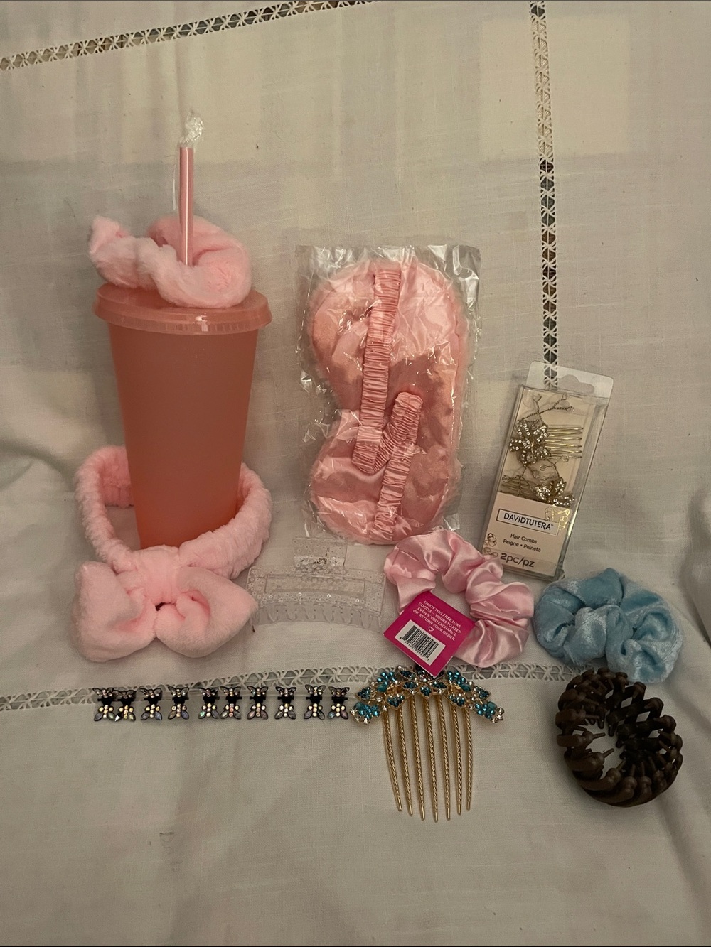 Pink Tumbler & Eye,Hair Accessory-Hair Combs, Scrunch’s, LG & Mini Clips NEW